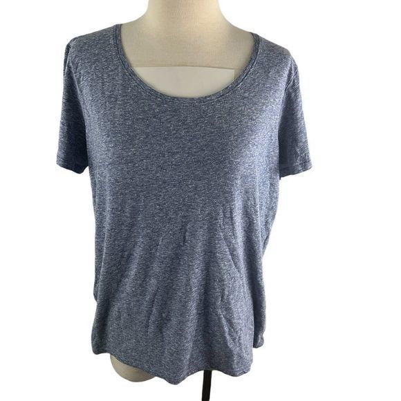 🌿4/$35🌿 MYSTYLE Blue‎ Scoop Neck Tee (L) - Picture 8 of 8